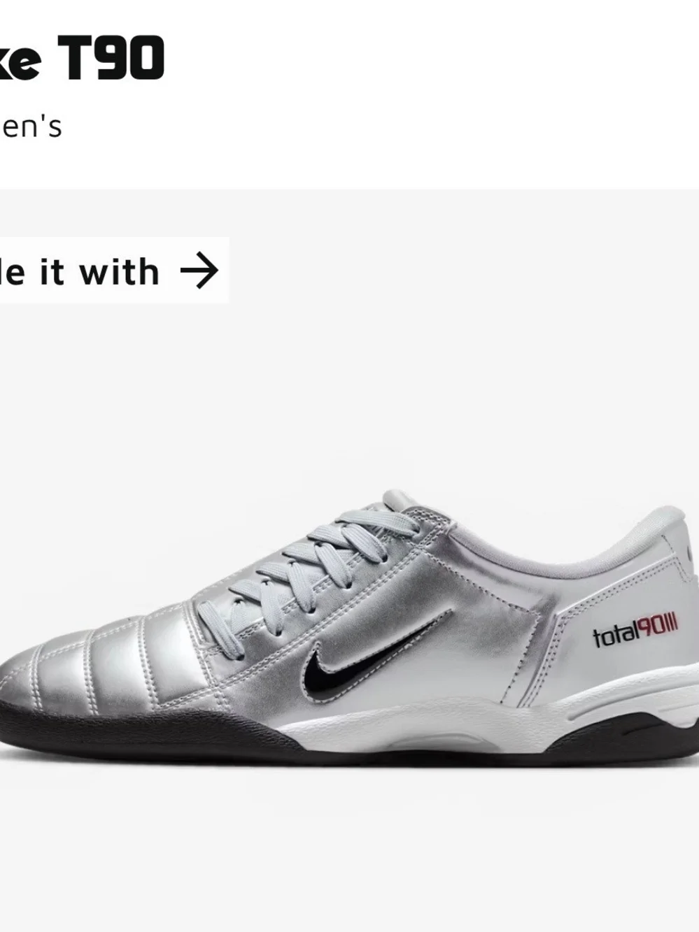 Nike Women's Silver & Red Metallic Shoes